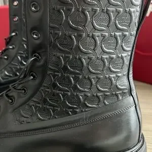 Salvatore Ferragamo Men’s Gancini Embossed Combat Boots size 13 Salvatore Ferragamo | Shoes | Salvatore Ferragamo Mens  main image 2